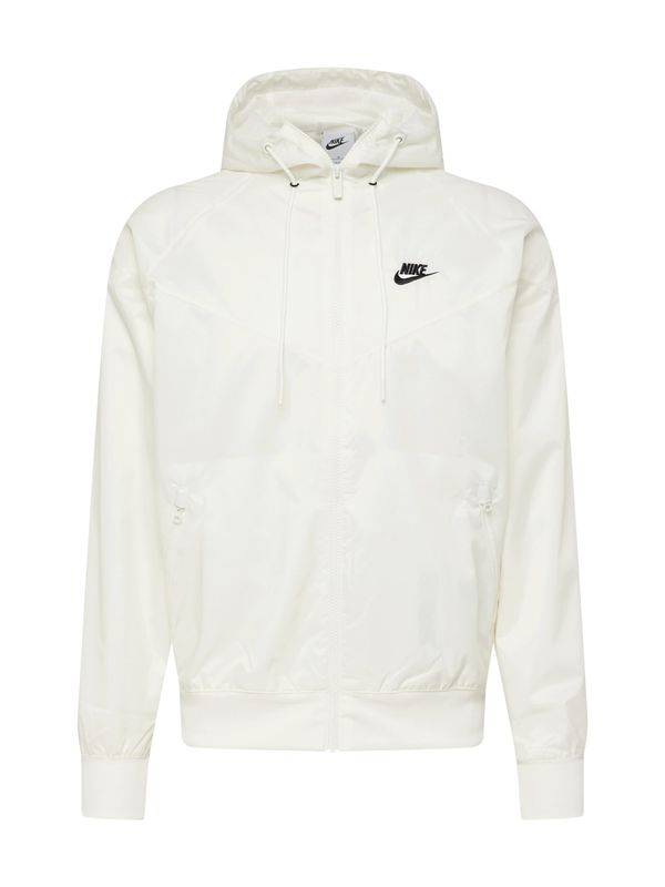 Nike Sportswear Nike Sportswear Prehodna jakna 'Heritage Essentials'  slonovina / črna