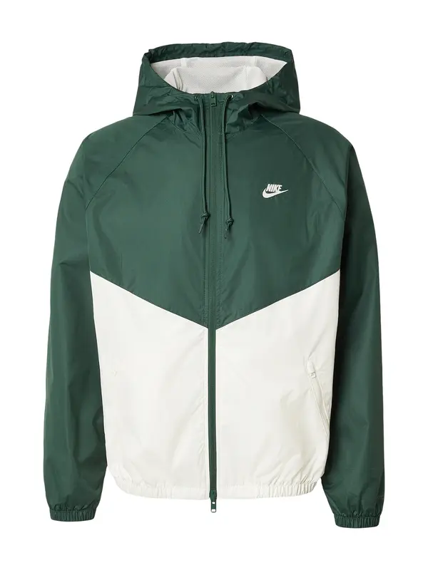 Nike Sportswear Nike Sportswear Prehodna jakna  temno zelena / bela