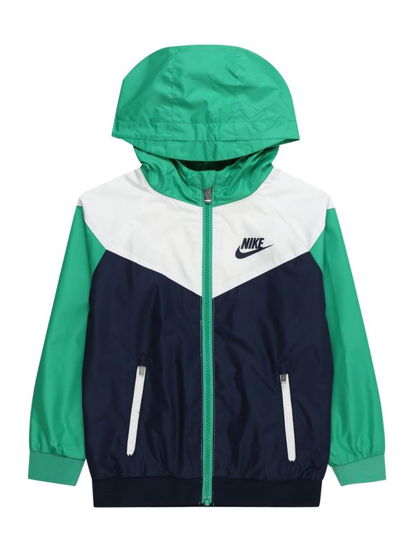 Nike Sportswear Nike Sportswear Prehodna jakna 'WINDRUNNER'  mornarska / zelena / črna / bela
