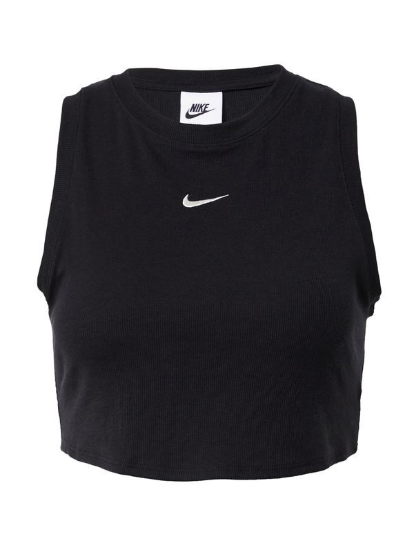 Nike Sportswear Nike Sportswear Top 'ESSENTIAL'  črna / bela