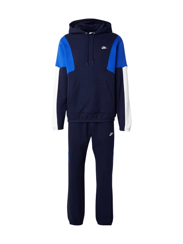 Nike Sportswear Nike Sportswear Trenirka za tek 'CLUB FLEECE'  mornarska / neonsko modra / bela