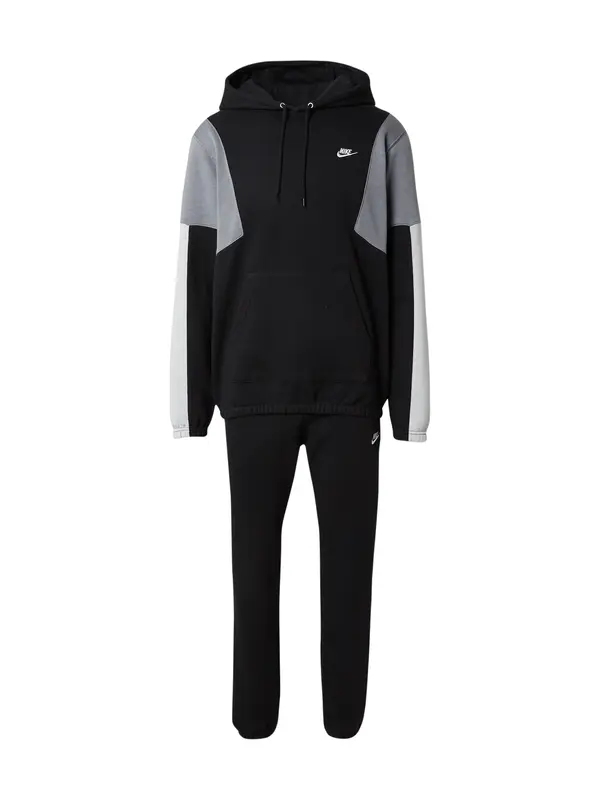Nike Sportswear Nike Sportswear Trenirka za tek 'CLUB FLEECE'  siva / črna / bela