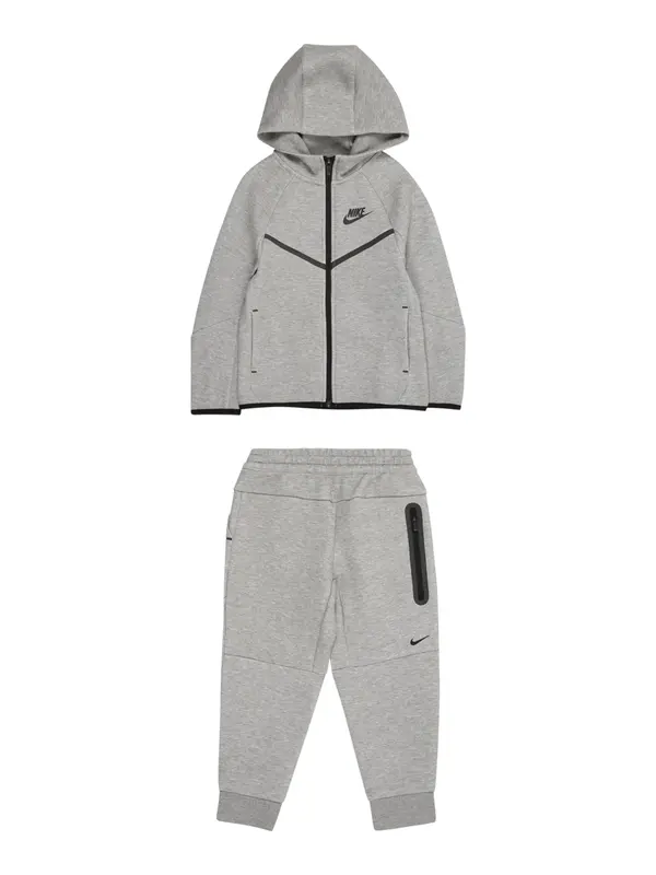 Nike Sportswear Nike Sportswear Trenirka za tek 'TECH FLEECE'  pegasto siva / črna