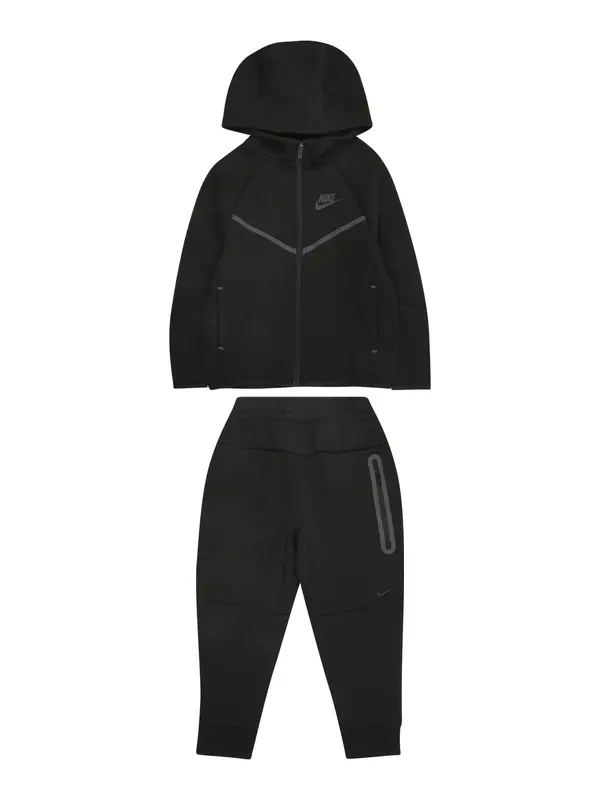 Nike Sportswear Nike Sportswear Trenirka za tek 'TECH FLEECE'  temno siva / črna