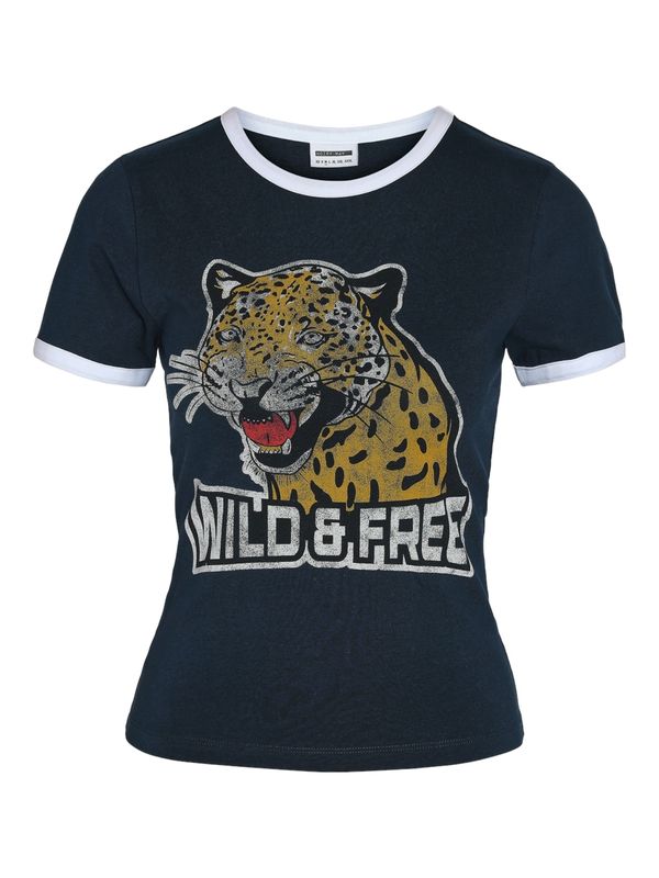 Noisy may Noisy may Majica 'NMKATINKA'  marine / pegasto rumena / temno rdeča / bela