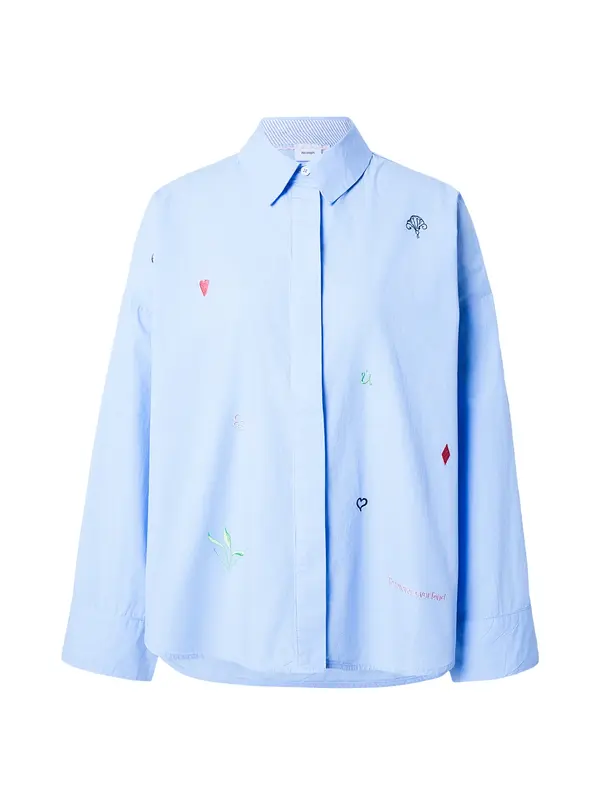 NÜMPH NÜMPH Bluza 'JUNA'  modra / svetlo zelena / majnica / rdeča