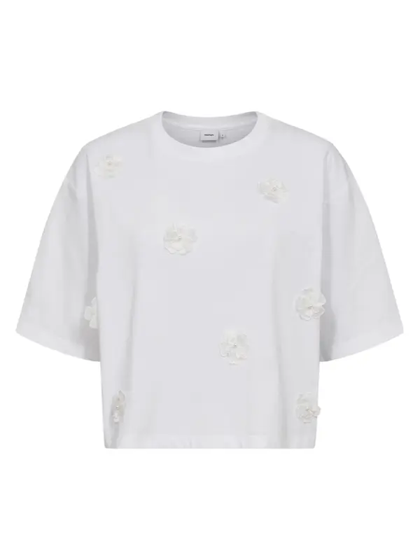 NÜMPH NÜMPH Majica 'NUFLEURA TEE'  bela