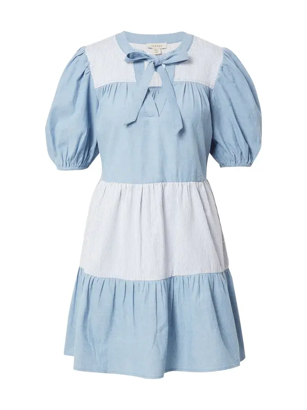 Oasis Oasis Dolga srajca  moder denim / bela