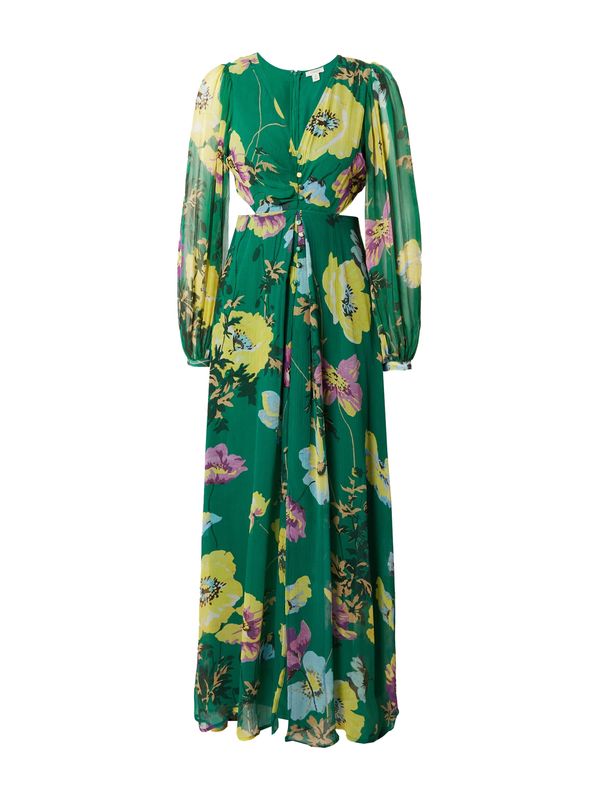 Oasis Oasis Obleka 'Soft Floral Button Detail Cut Out Maxi D'  smaragd / mešane barve