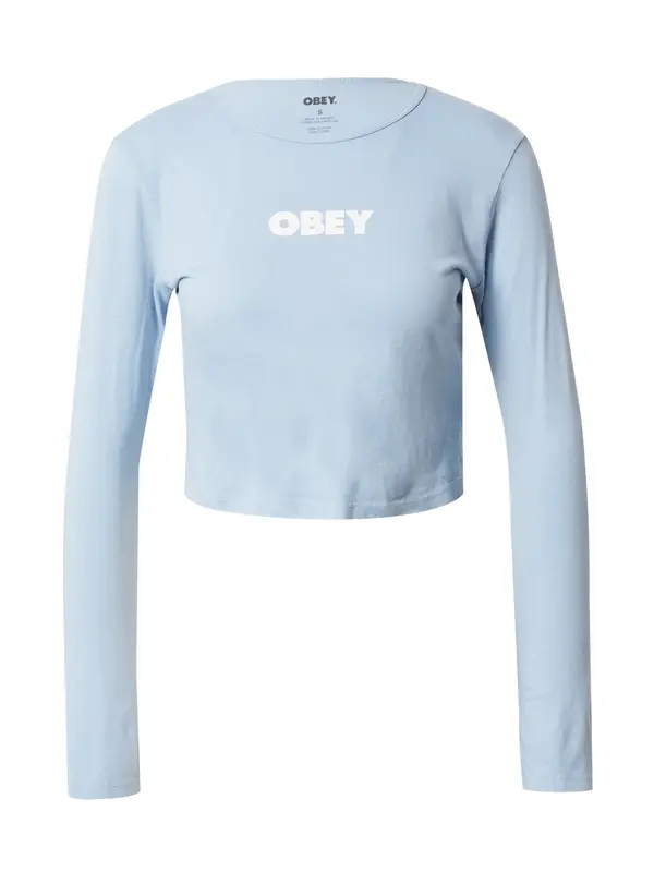 Obey Obey Majica  svetlo modra / bela