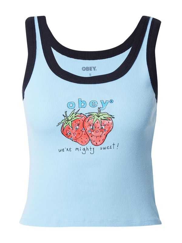 Obey Obey Top 'WE’RE MIGHTY SWEET'  mornarska / nebeško modra / svetlo zelena / rdeča