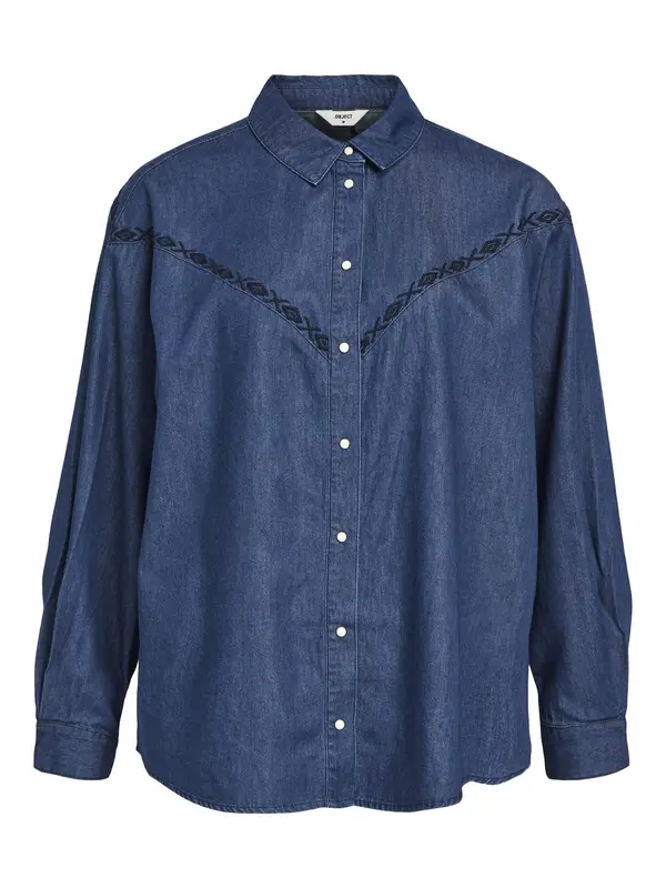 OBJECT OBJECT Bluza 'Joanna'  moder denim / črna