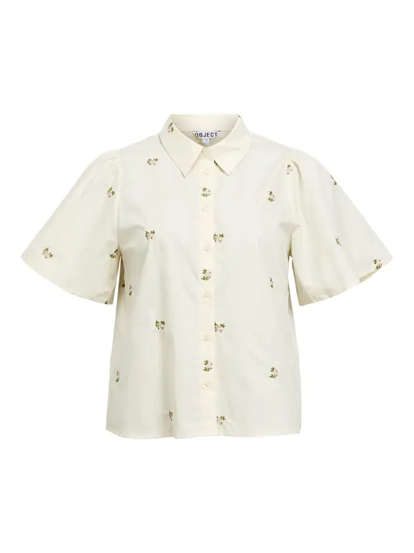OBJECT OBJECT Bluza 'OBJMolia'  zelena / pastelno roza / naravno bela
