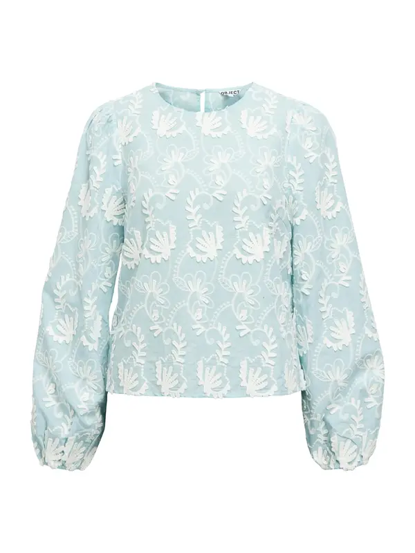 OBJECT OBJECT Bluza 'OBJMya'  pastelno modra / bela
