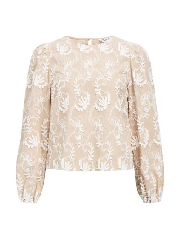 OBJECT OBJECT Bluza 'OBJMya'  temno bež / bela