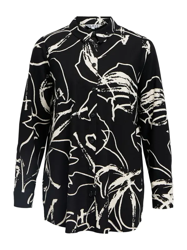 OBJECT OBJECT Bluza 'OBJSANNE'  ecru / črna