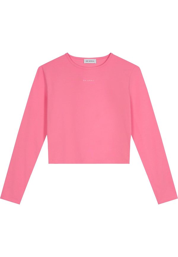 OH APRIL OH APRIL Majica 'Ica'  svetlo roza / bela