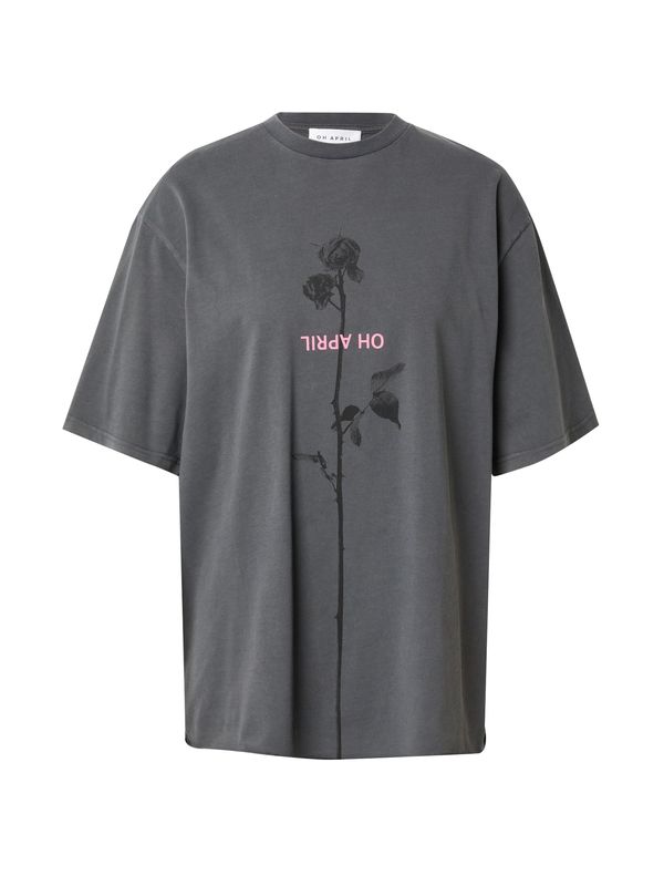 OH APRIL OH APRIL Široka majica 'Rose'  temno siva / roza / črna