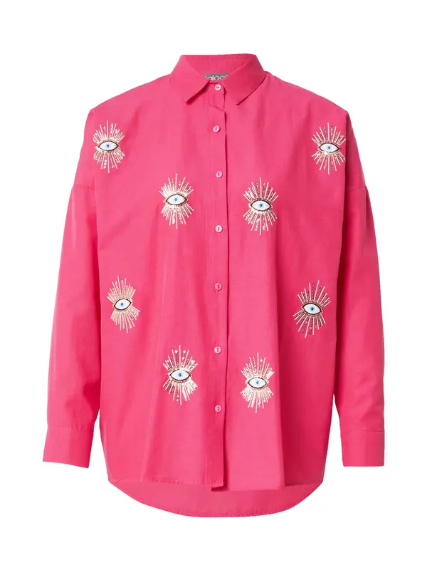 olalook olalook Bluza  svetlo modra / fuksija / črna / bela