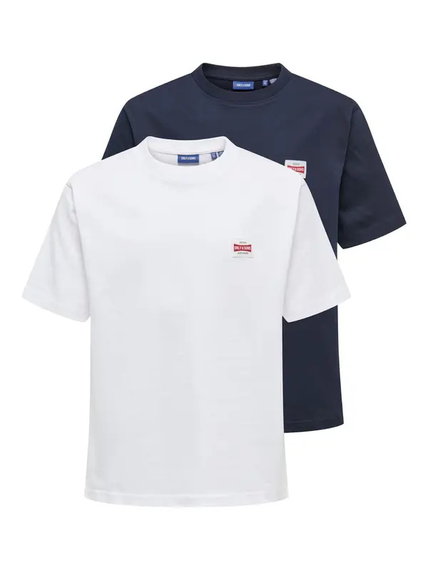 Only & Sons Junior Only & Sons Junior Majica 'OSJFred'  marine / bela