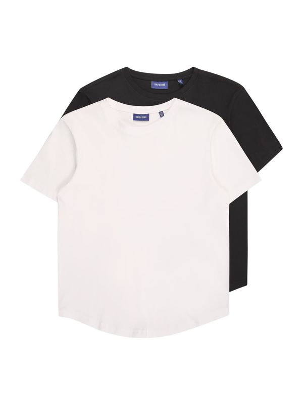 Only & Sons Junior Only & Sons Junior Majica 'OSJMATT LONGY'  črna / bela