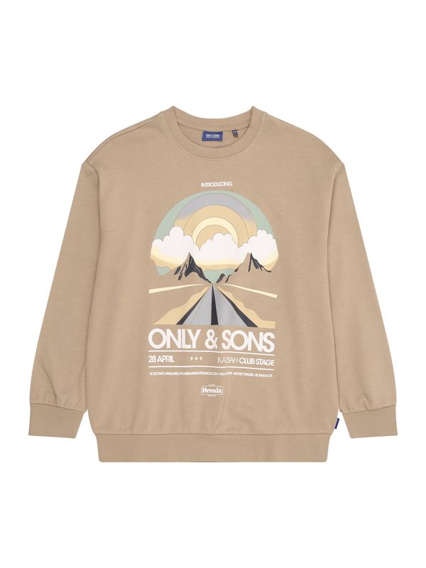Only & Sons Junior Only & Sons Junior Majica 'OSJROAD'  bež / temno bež / golobje modra / bela