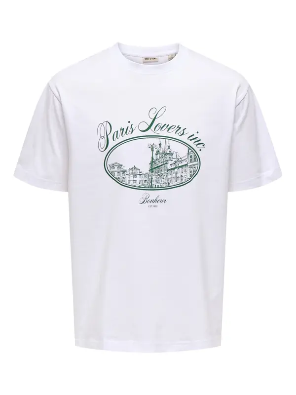 Only & Sons Only & Sons Majica 'Fred Elegants'  zelena / bela