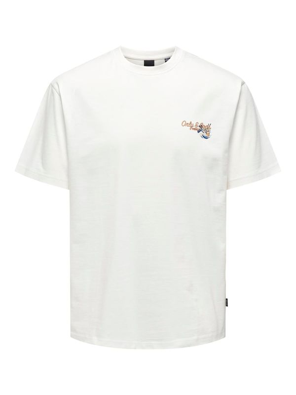 Only & Sons Only & Sons Majica 'KEANE RLX SS TEE''  temno modra / marelica / bela