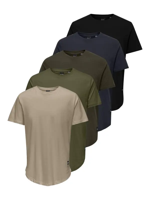 Only & Sons Only & Sons Majica 'MATT LONGY'  bež / modra / zelena / črna