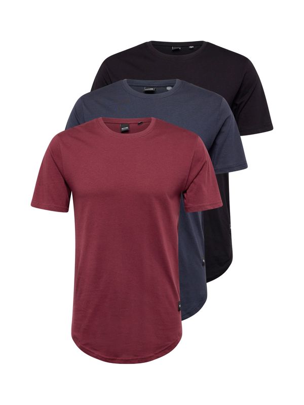 Only & Sons Only & Sons Majica 'MATT'  marine / burgund / črna