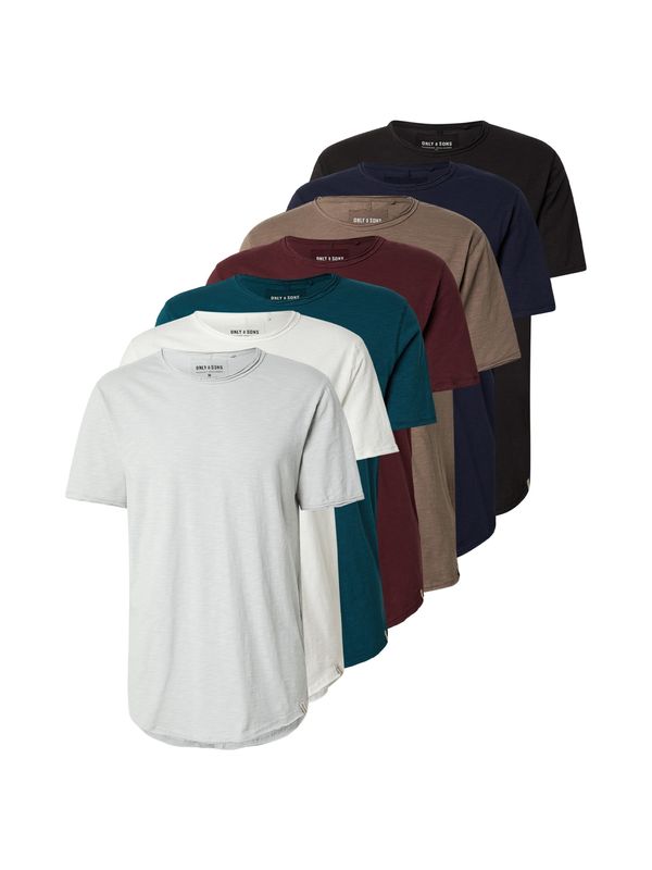 Only & Sons Only & Sons Majica 'ONSBENNE'  mornarska / rjava / pegasto siva / petrol / vinsko rdeča / črna / bela