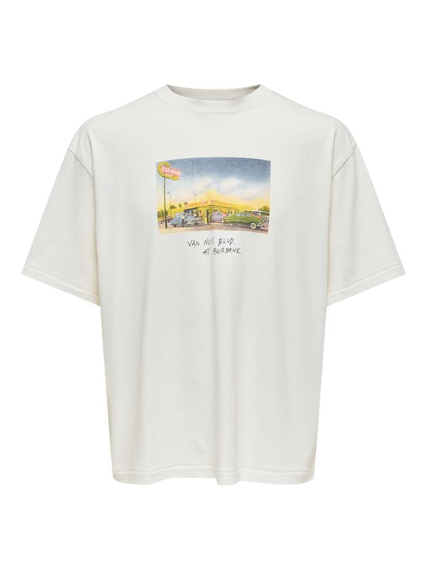 Only & Sons Only & Sons Majica 'ONSDEVIN'  nebeško modra / rumena / črna / bela