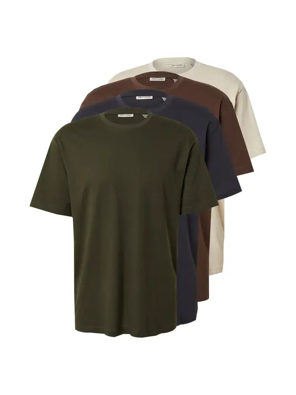 Only & Sons Only & Sons Majica 'ONSFRED'  temno modra / temno rjava / svetlo siva / oliva