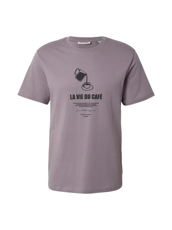 Only & Sons Only & Sons Majica 'ONSMASS PARISIEN'  mauve / črna