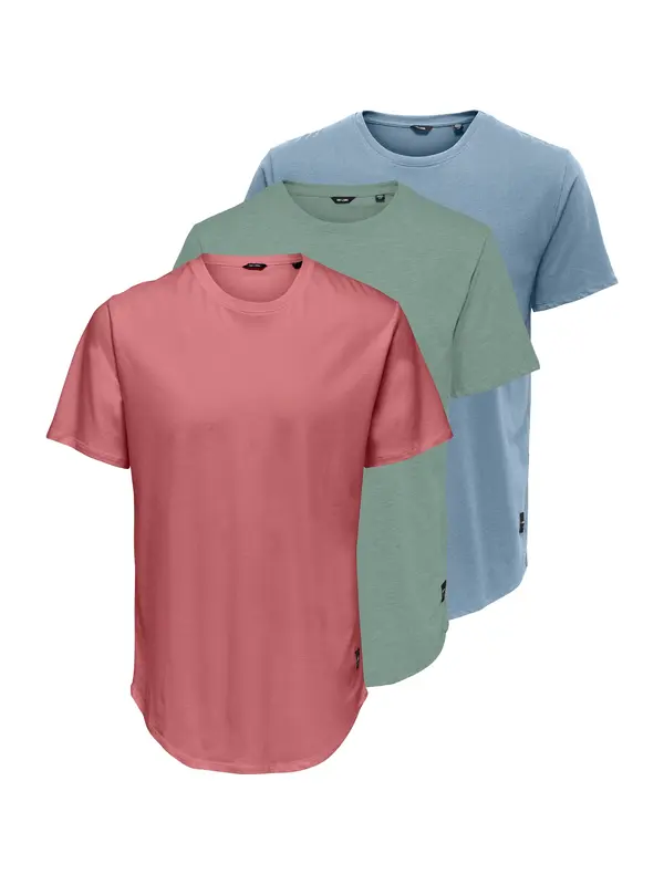 Only & Sons Only & Sons Majica 'ONSMATT'  dimno modra / zelena / rosé