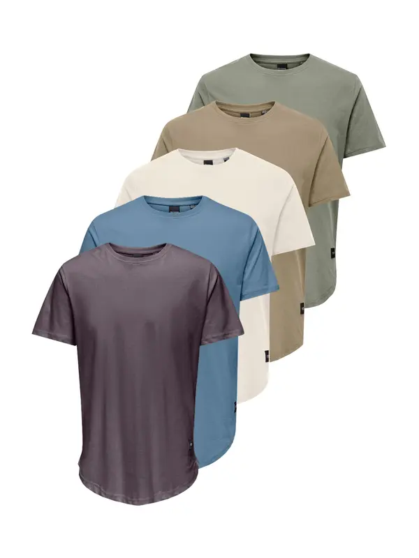 Only & Sons Only & Sons Majica 'ONSMATT LONGY'  kremna / safir / oliva / jajčevec