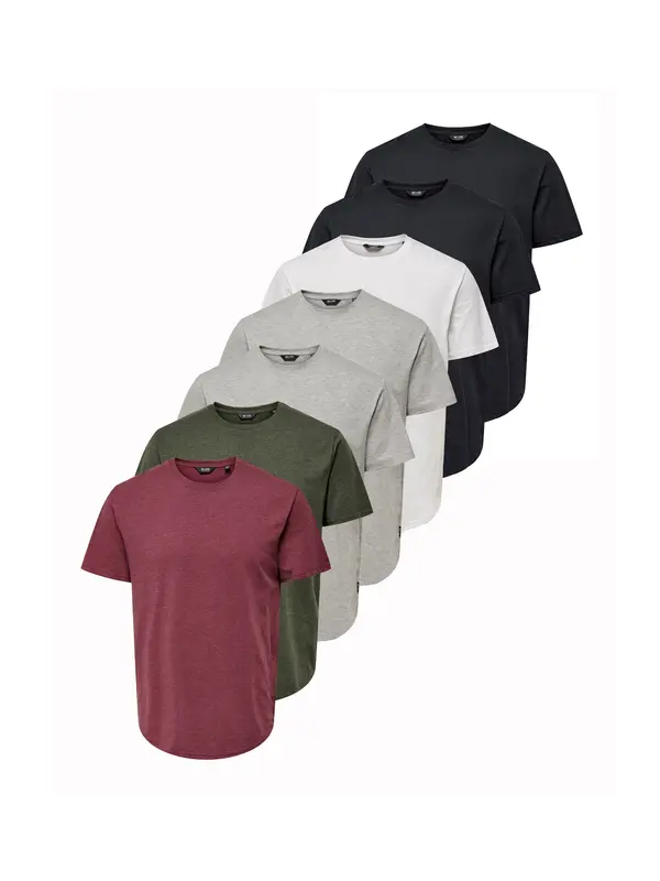 Only & Sons Only & Sons Majica 'ONSMATT'  pegasto siva / oliva / bordo / črna / bela