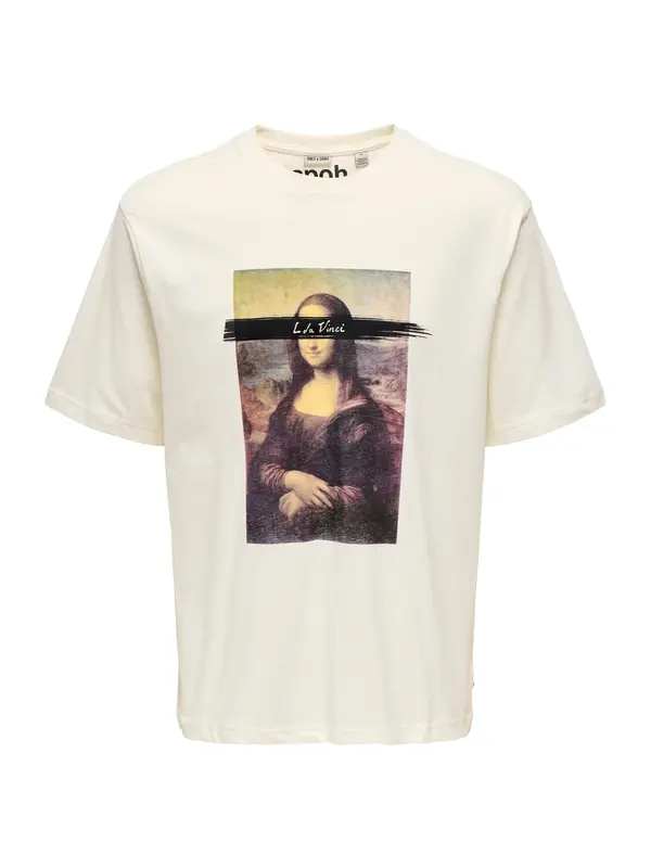 Only & Sons Only & Sons Majica 'ONSMONALISA'  svetlo zelena / svetlo lila / črna / bela