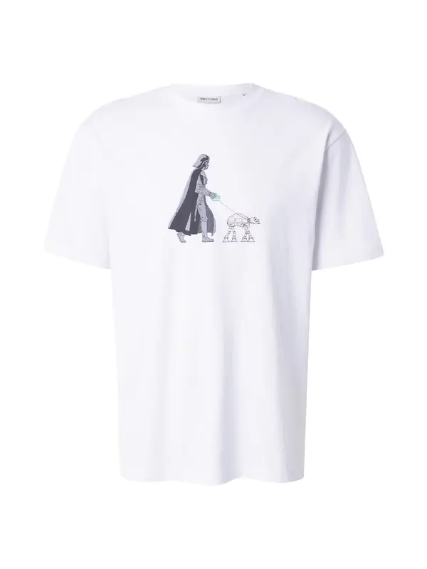 Only & Sons Only & Sons Majica 'ONSSTAR WARS'  siva / črna / bela