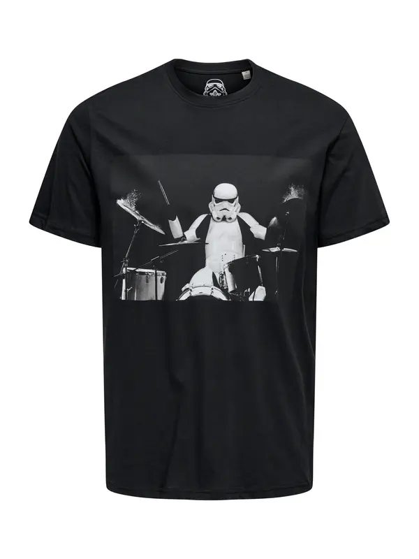 Only & Sons Only & Sons Majica 'ONSSTORMTROOPER'  črna / bela
