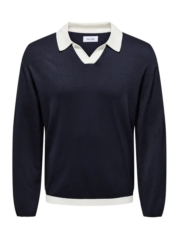 Only & Sons Only & Sons Pulover 'ONSADRIAN'  temno modra / bela