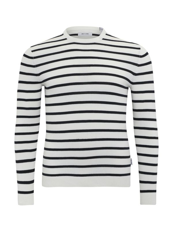 Only & Sons Only & Sons Pulover 'ONSALEX'  črna / bela