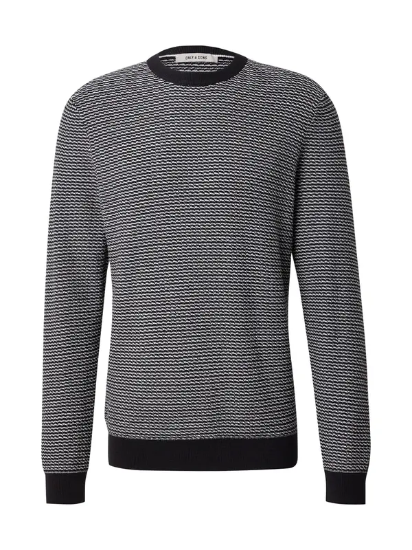 Only & Sons Only & Sons Pulover 'ONSMIGUEL'  črna / bela