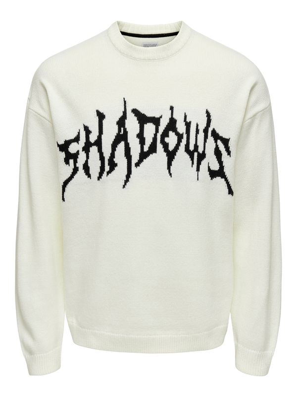 Only & Sons Only & Sons Pulover 'ONSRandy'  črna / bela