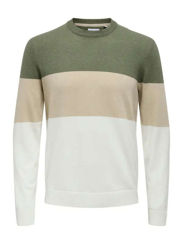 Only & Sons Only & Sons Pulover 'ONSRex'  bež / oliva / bela