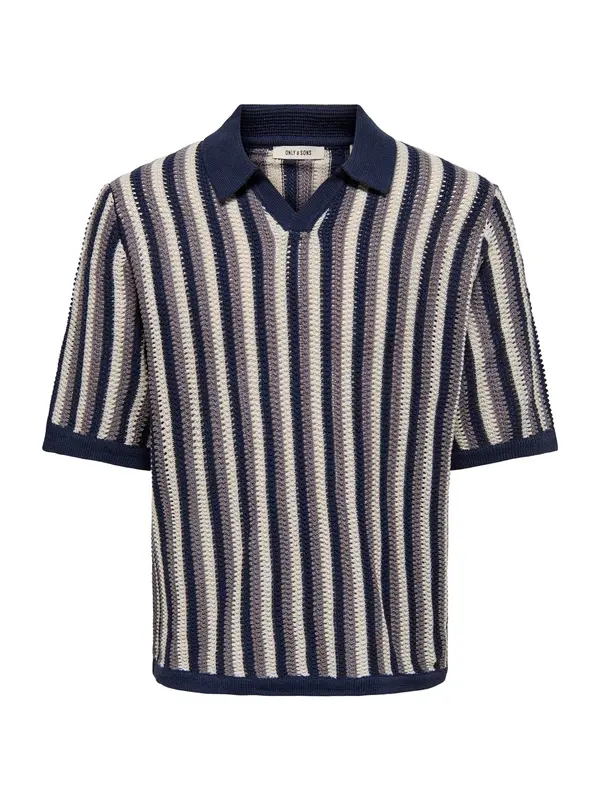 Only & Sons Only & Sons Pulover 'ONSTHUE'  temno modra / lila / off-bela
