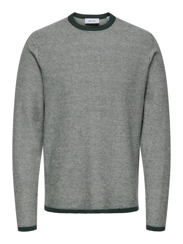 Only & Sons Only & Sons Pulover 'Timmy'  siva / temno zelena