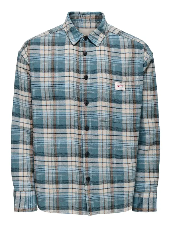 Only & Sons Only & Sons Srajca 'ONSJack'  ecru / cijansko modra / rjava / črna