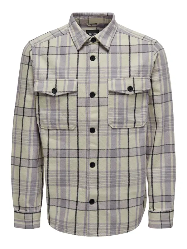 Only & Sons Only & Sons Srajca 'ONSMilo'  ecru / majnica / črna