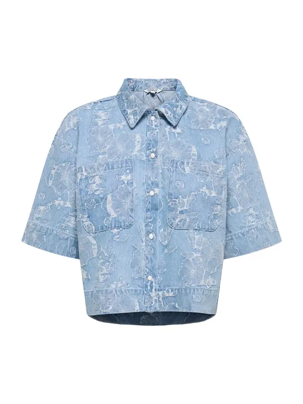 ONLY ONLY Bluza 'ONLCleo-Aude'  moder denim / bela